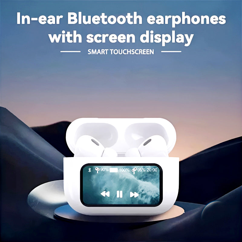 🔥A9 Pro High Quality Sound, ENC Noise Reduction Wireless AirPods With Smart Touch Screen Control